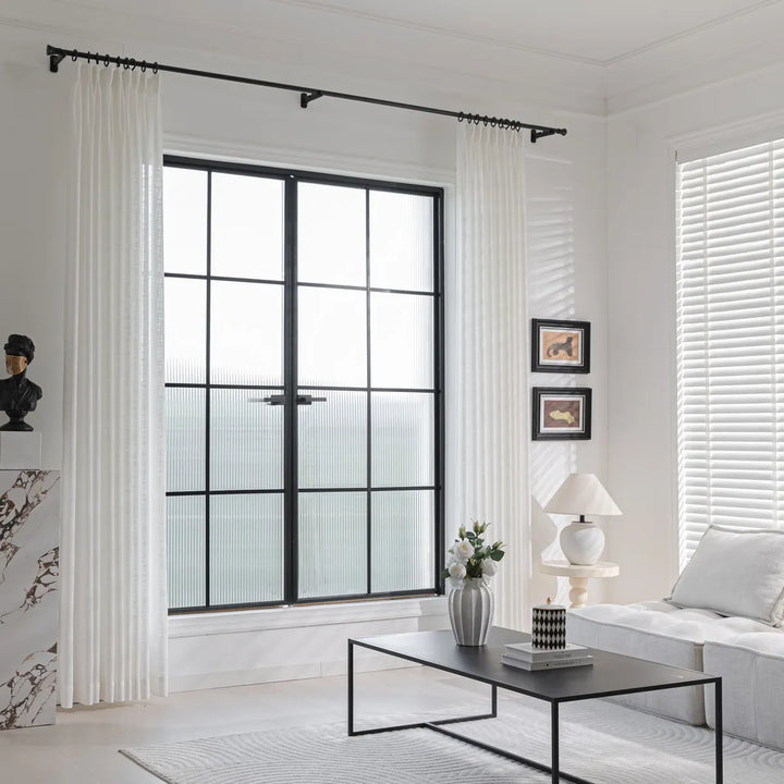 Willow Embossed White Sheer Pleated