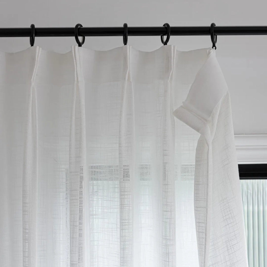 Willow Embossed White Sheer Pleated