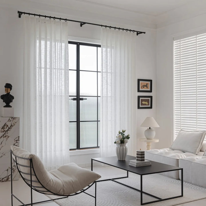 Willow Embossed White Sheer Pleated