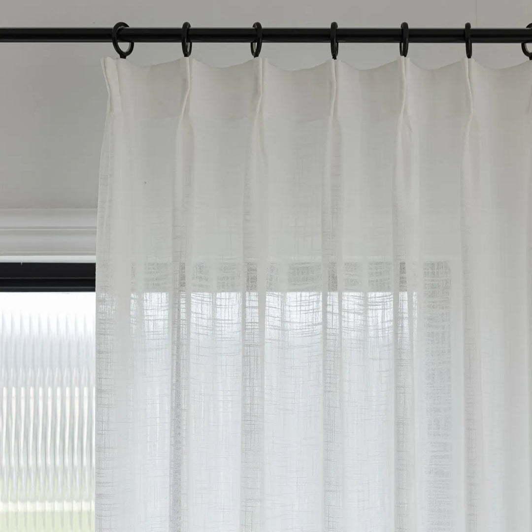 Willow Embossed White Sheer Pleated