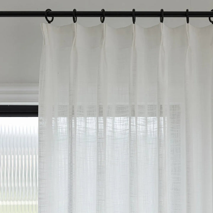 Willow Embossed White Sheer Pleated