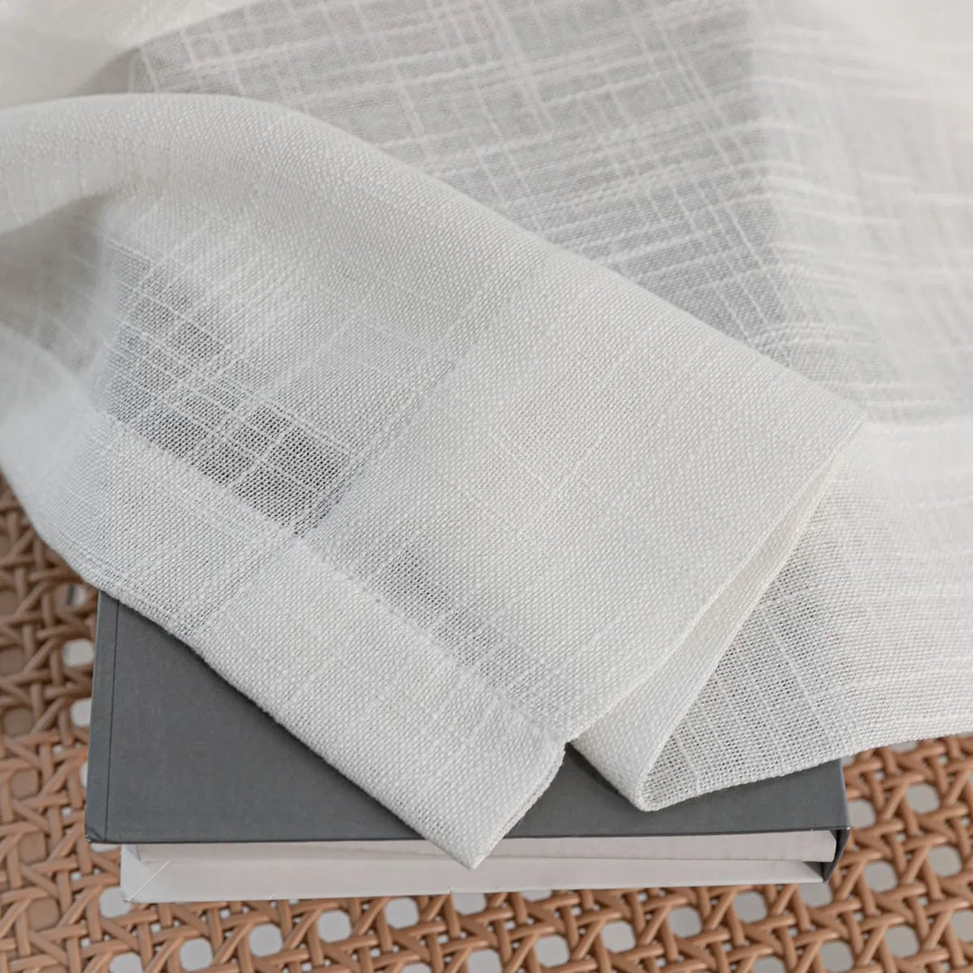 Willow Embossed White Sheer Pleated